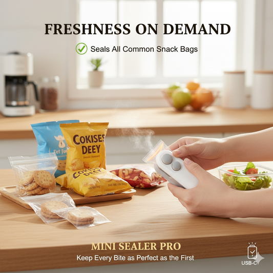Mini Bag Sealer 2-in-1 USB Portable Food & Snack Sealer