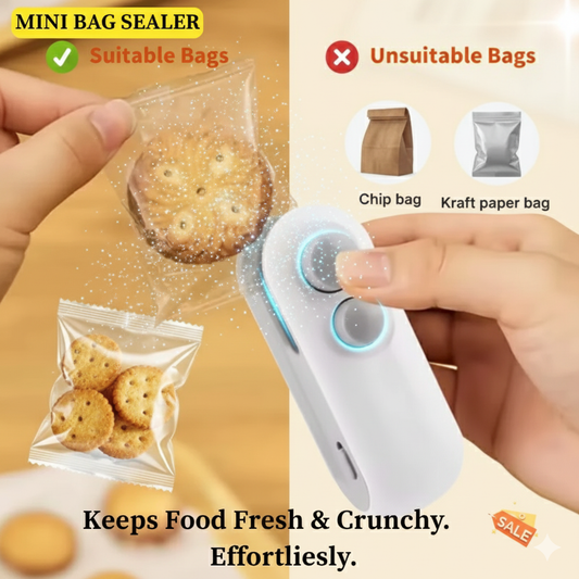 Mini Bag Sealer 2-in-1 USB Portable Food & Snack Sealer