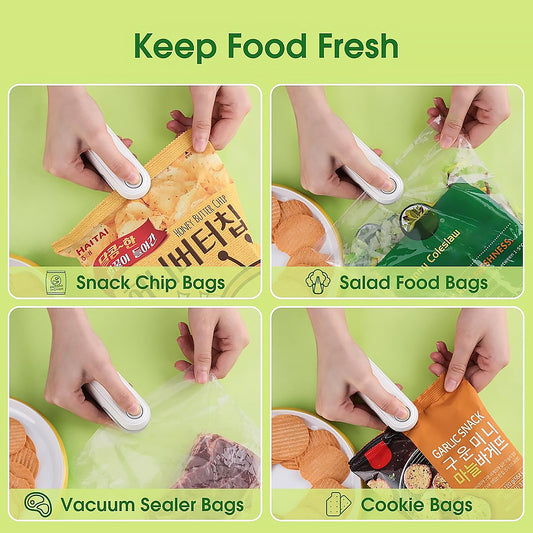 Mini Bag Sealer 2-in-1 USB Portable Food & Snack Sealer