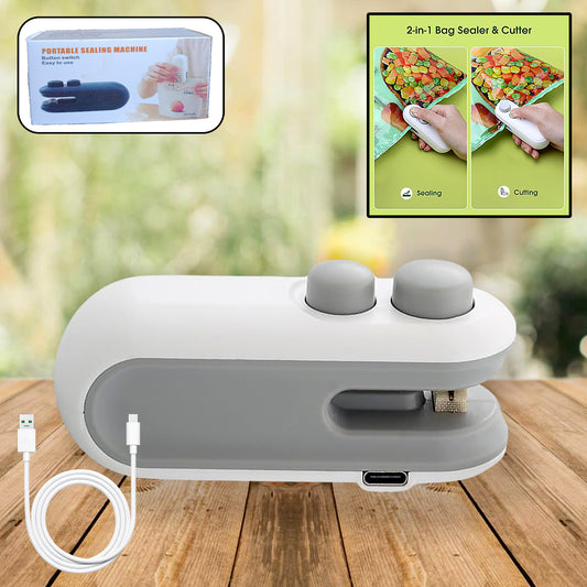 Mini Bag Sealer 2-in-1 USB Portable Food & Snack Sealer